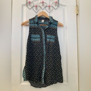 Anthropologie Collar sleeveless button up